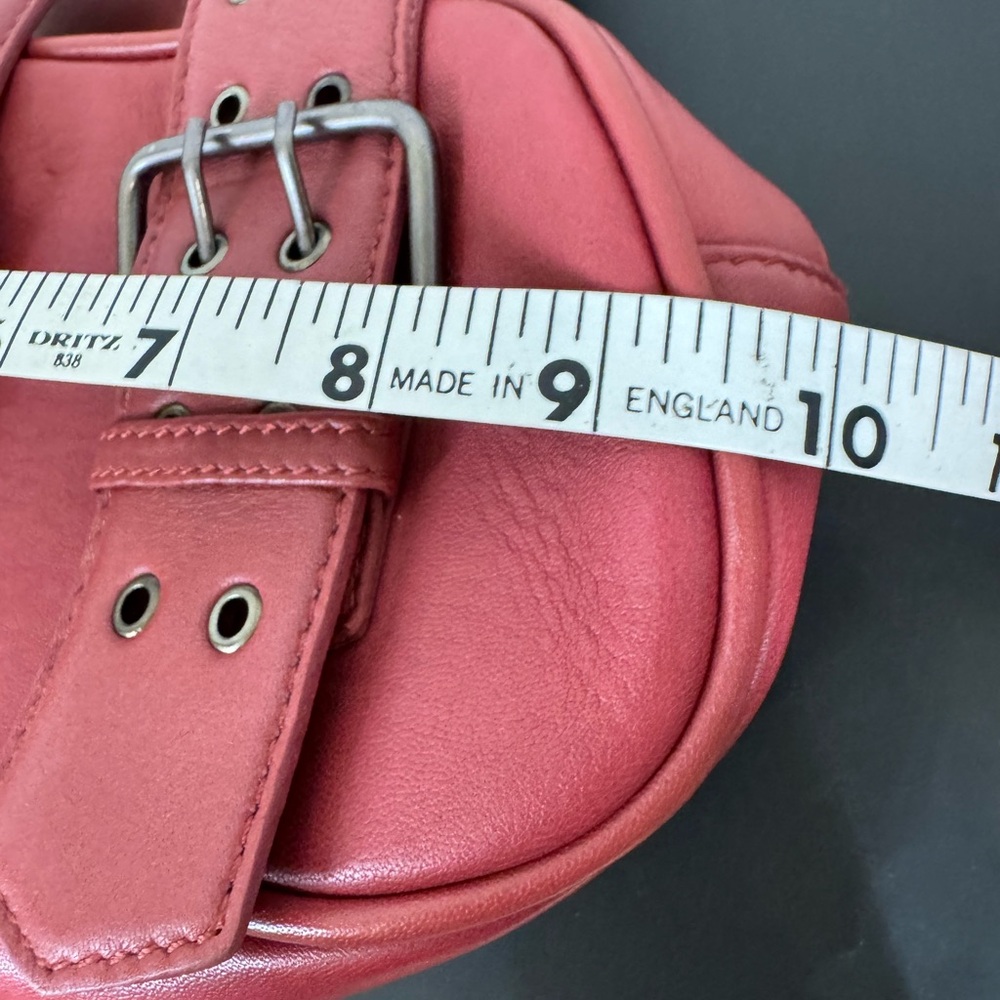 NWT Free People Red Mini Bag with Buckle Straps Small Handbag Leather Zip - Picture 5 of 6